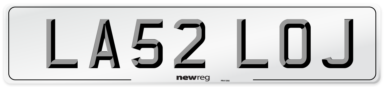 LA52 LOJ Number Plate from New Reg